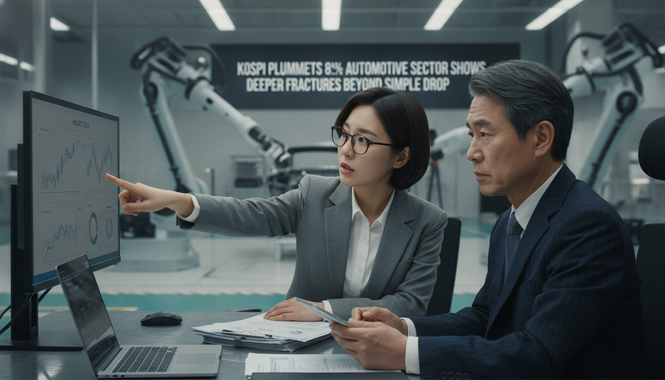 2026년 7월 8일 코스피가 8% 폭락한 날, 자동차 섹터에는 단순 낙폭 이상의 구조적 균열이 포착됐다. 관련 자동차 섹터 분석